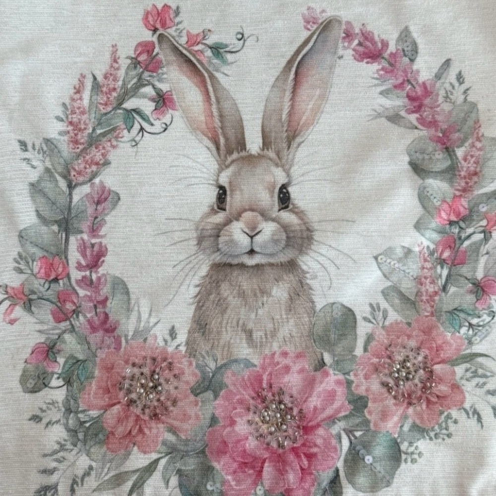 Easter nwt Floral Spring Bunny Rabbit Decorative Table Runner 16 x 72
